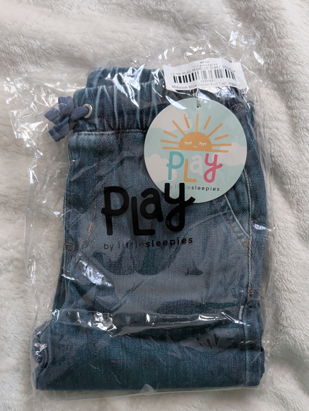 Play By Little Sleepies Midwash Blue Denim Knit Twill Jogger